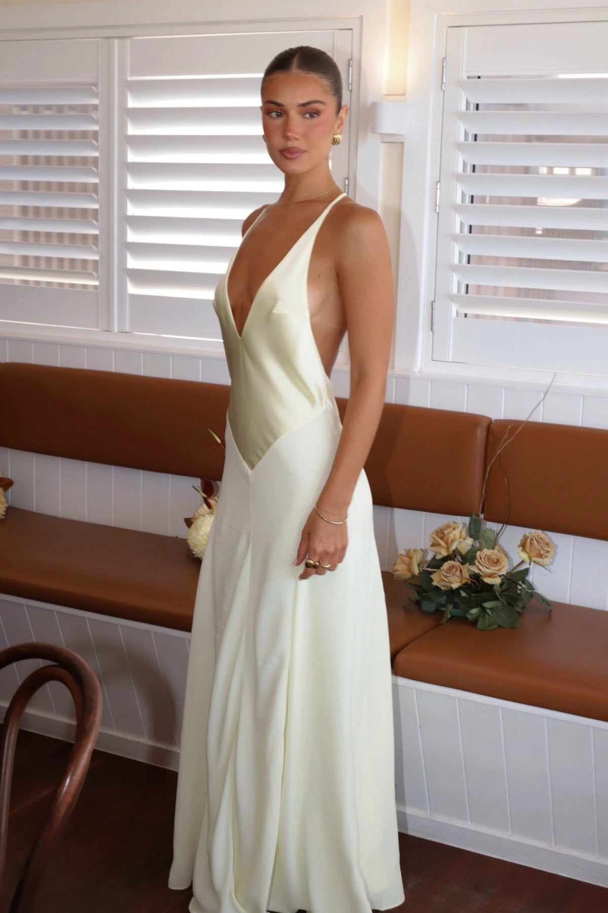 Sneaky Link Jaz Hand V-Neck Maxi Dress hire – butter