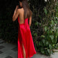 YLD Design Halter Tie Maxi Dress - Red YLD Design